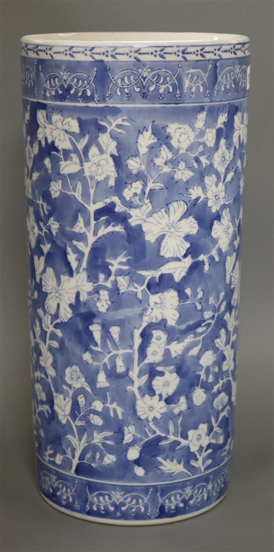 A Chinese blue and white stick stand height 47cm